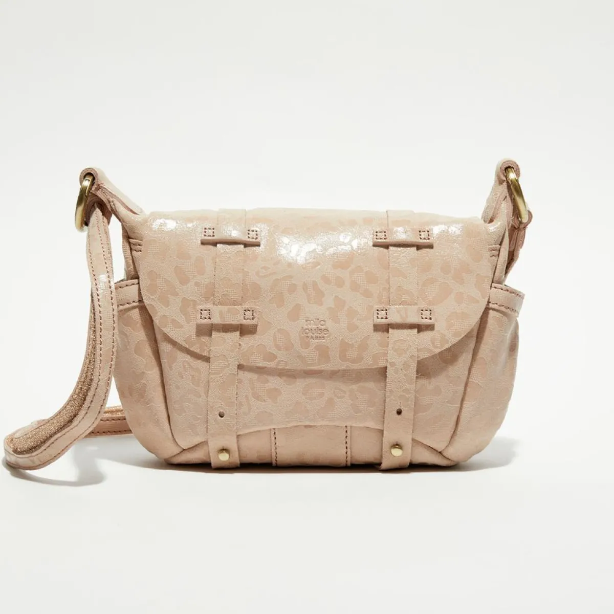 Mila Louise Sacs|Sac besace en Cuir Bern Gp rose - 21x15x6 cm