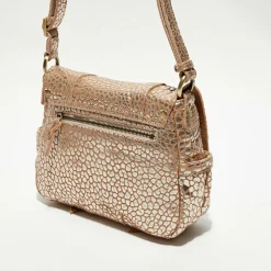 Mila Louise Sacs|Sac besace en Cuir Bess J rose - 25x20x7 cm