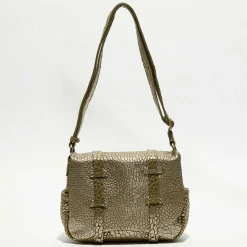 Mila Louise Sacs|Sac besace en Cuir Bess J vert kaki - 25x20x7 cm