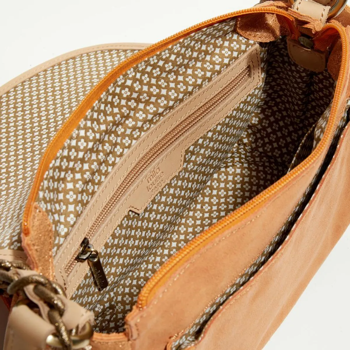 Mila Louise Sacs|Sac besace en Cuir Rocia V orange - 23x20x7 cm