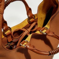 Chloé Sacs|Sac cabas en Cuir Woody caramel - 45x33x13 cm
