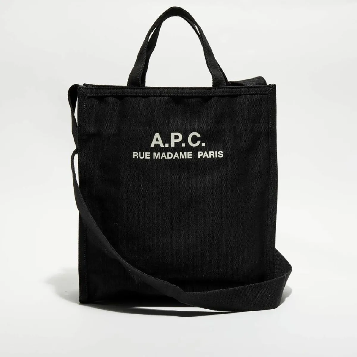 A.P.C. Sacs|Sac cabas en toile Récupération noir - 40x36x11 cm