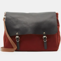 Craie Sacs|Sac cartable réversible en Velours côtelé Maxi Maths marron 24x35x9 cm