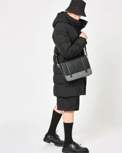 Maison Faret Sacs|Sac en Cuir & Toile enduite Moulleau noir/blanc - 22x30x9 cm