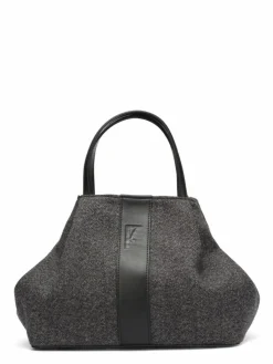 Maison Faret Sacs|Sac en Feutre Pin Gris - 20,5x26,5x15,5 cm