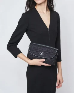 Mauboussin Sacs|Sac en Toile brodée Je t'Attends Je t'Aime nº1 noir - 14x25x7 cm