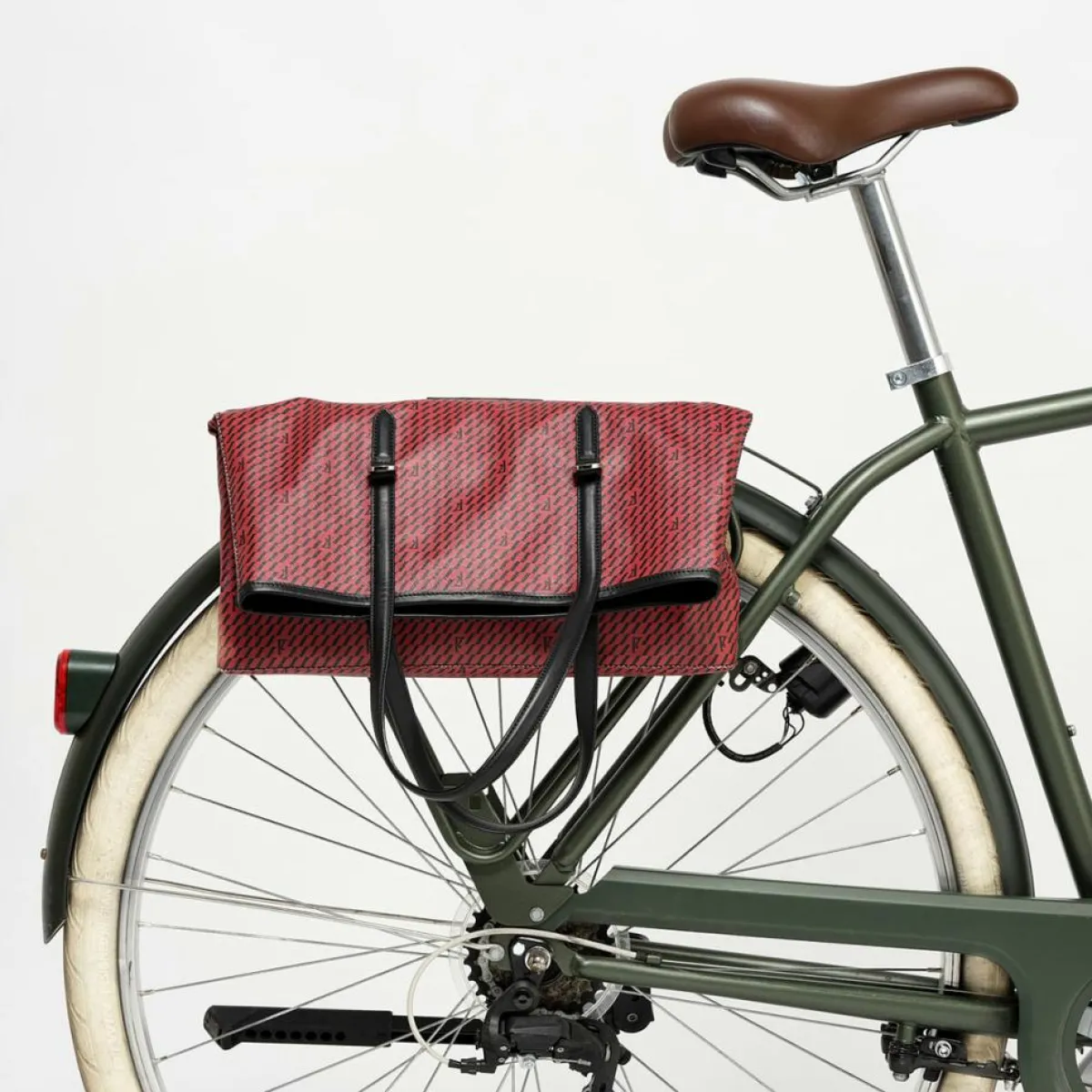 Maison Faret Sacs|Sac en Toile enduite & Cuir Faret rouge/noir - 38x36x8.5 cm