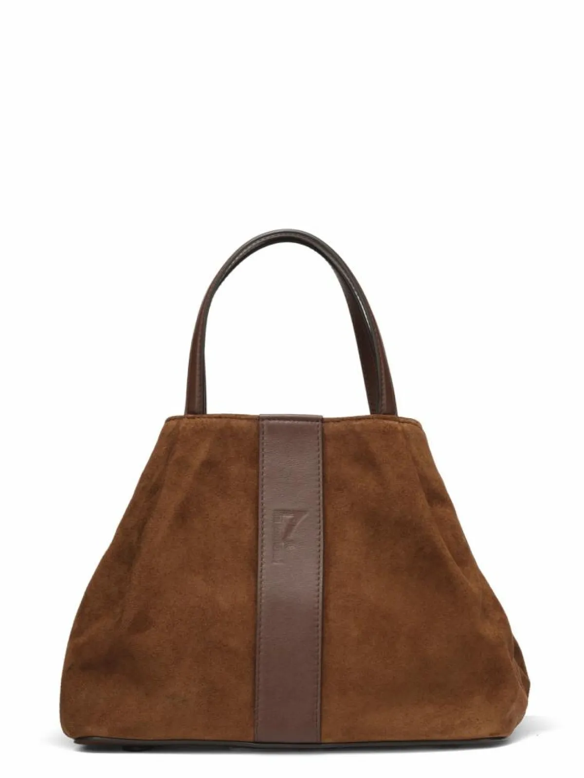 Maison Faret Sacs|Sac en Velours de Cuir Pin Marron - 20,5x26,5x15,5 cm