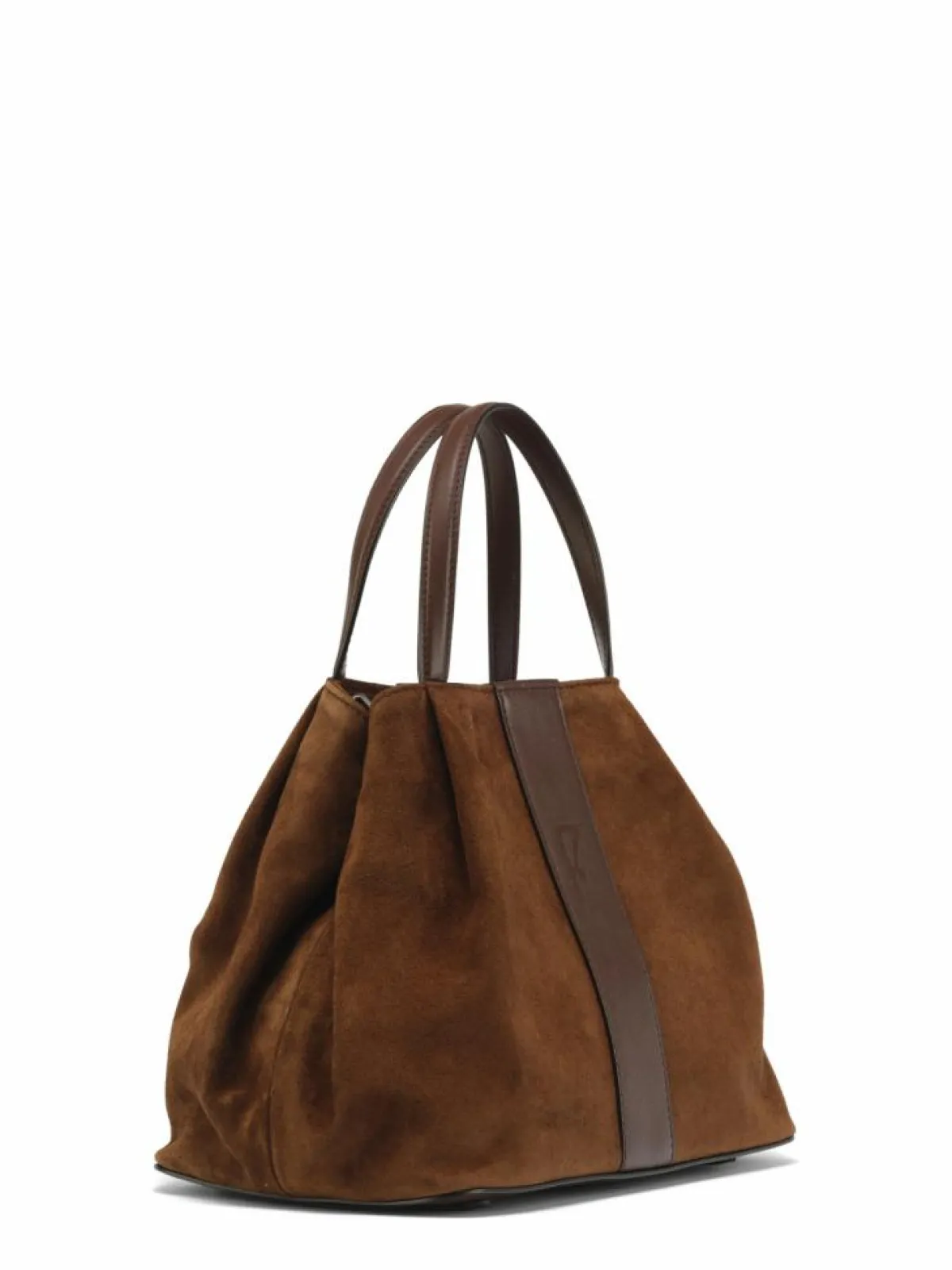 Maison Faret Sacs|Sac en Velours de Cuir Pin Marron - 20,5x26,5x15,5 cm