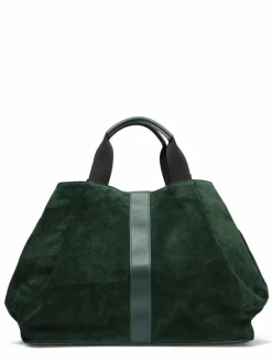 Maison Faret Sacs|Sac en Velours de Cuir Pinasse Eucalyptus - 65x34x26 cm