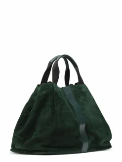 Maison Faret Sacs|Sac en Velours de Cuir Pinasse Eucalyptus - 65x34x26 cm