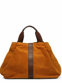 Maison Faret Sacs|Sac en Velours de Cuir Pinasse Marron - 65x34x26 cm