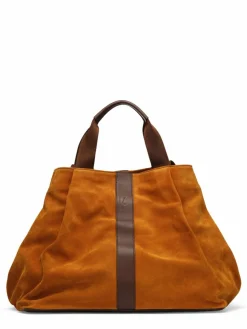 Maison Faret Sacs|Sac en Velours de Cuir Pinasse Marron - 65x34x26 cm