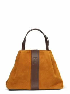 Maison Faret Sacs|Sac en Velours de Cuir Pin Calendula - 20,5x26,5x15,5 cm