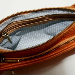 Mila Louise Sacs|Sac pochette en Cuir Inde orange clair - 22x15x2 cm