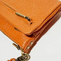 Mila Louise Sacs|Sac pochette en Cuir Inde orange clair - 22x15x2 cm