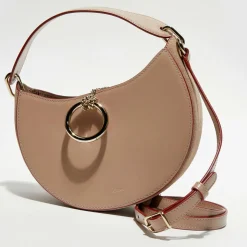 Chloé Sacs|Sac porté épaule en Cuir Arlène beige rosé - 25x20x9cm
