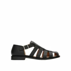 Loewe Sandales Plates|Sandales en cuir Campo noires