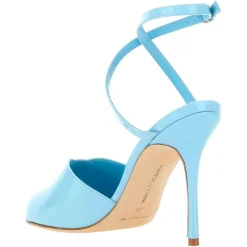 Manolo Blahnik Sandales À Talons|Sandales en Cuir verni Hourani bleu clair - Talon 10.5 cm