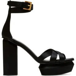 Balmain Sandales À Talons|Sandales en Soie Ava noires - Talon 14 cm