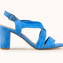 Cosmoparis Sandales À Talons|Sandales en Velours de Cuir Vuko jean - Talon 8 cm