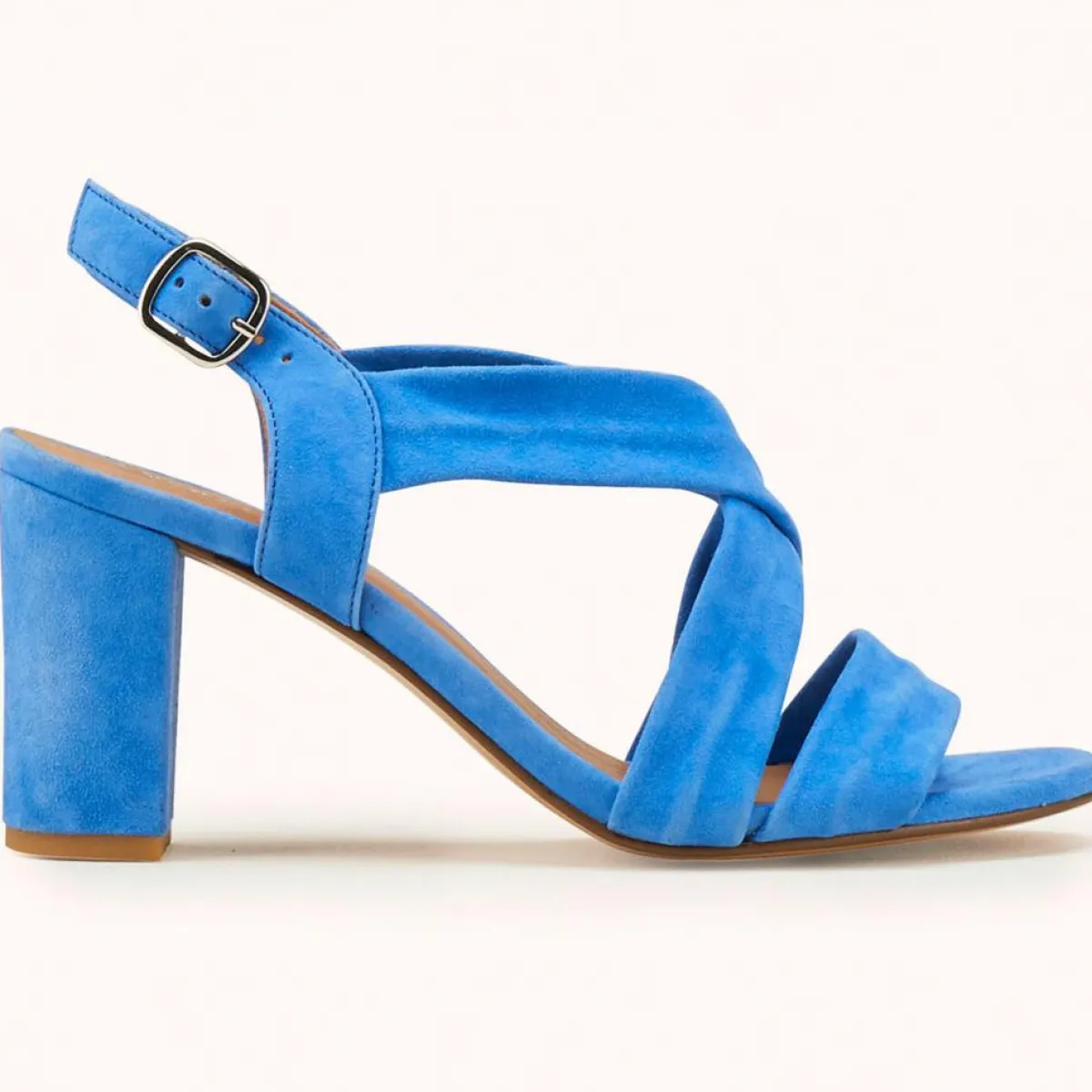 Cosmoparis Sandales À Talons|Sandales en Velours de Cuir Vuko jean - Talon 8 cm