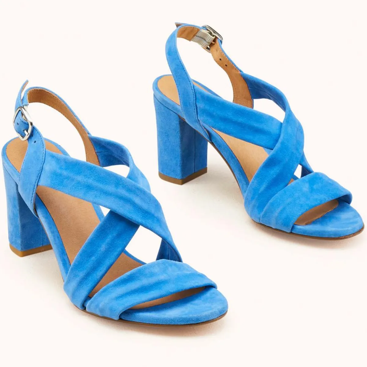 Cosmoparis Sandales À Talons|Sandales en Velours de Cuir Vuko jean - Talon 8 cm