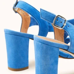 Cosmoparis Sandales À Talons|Sandales en Velours de Cuir Vuko jean - Talon 8 cm