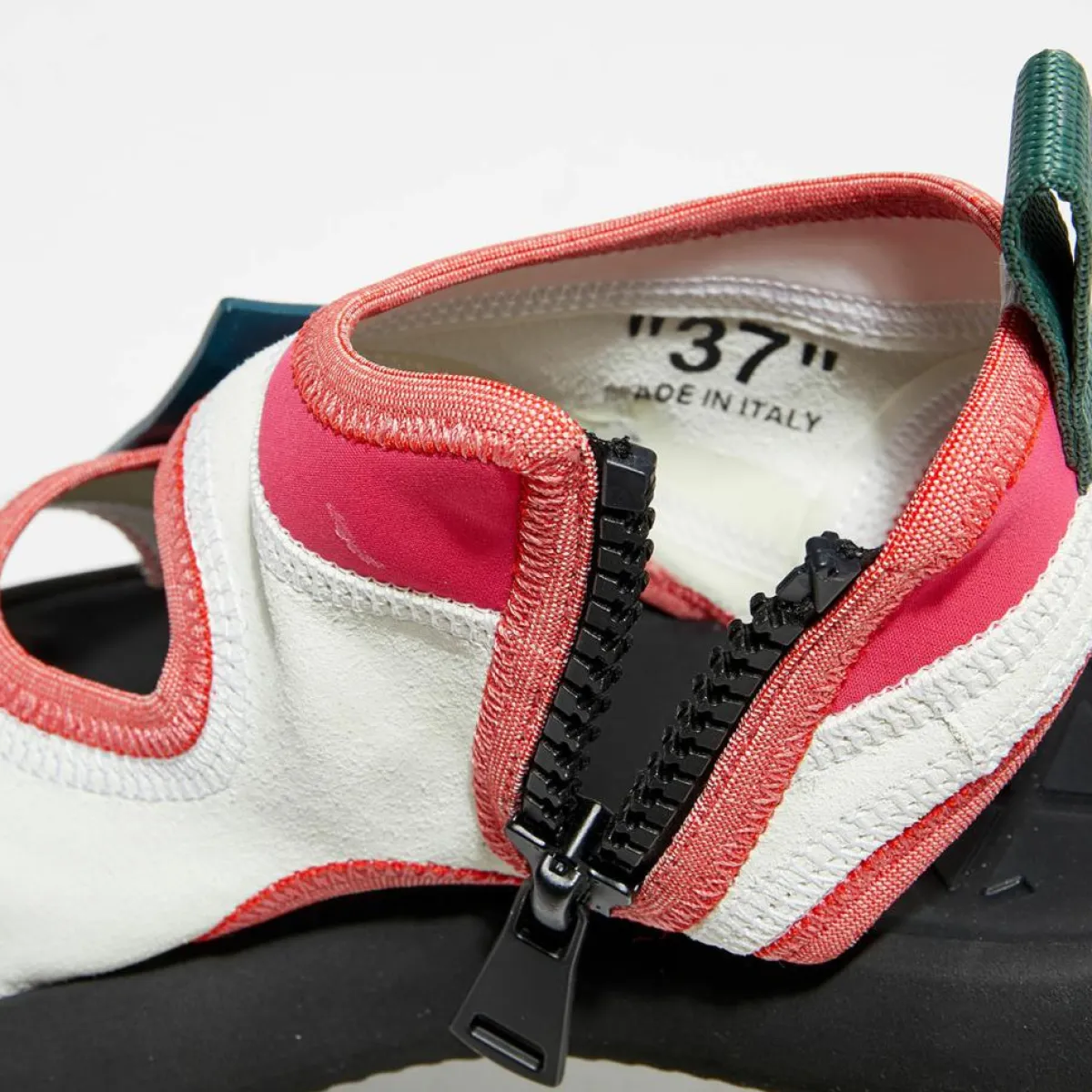 Off White Sandales Plates|Sandales en Velours de Cuir Surf blanc/rose