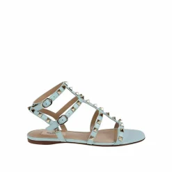 Valentino Garavani Sandales Plates|Sandales plates Rockstud T05 bleues