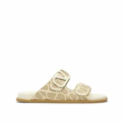 Valentino Garavani Sandales Plates|Sandales plates Toile Iconographe ivoire