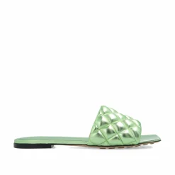 Bottega Veneta Sandales Plates|Sandales rembourrées vertes