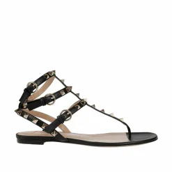 Valentino Garavani Sandales Plates|Sandales tongs Rockstud noires