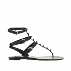 Valentino Garavani Sandales Plates|Sandales tongs Rockstud noires