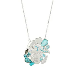 Reminiscence Colliers|Sautoir Zodiac Vierge Turquoise argenté
