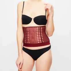 La Perla Ceintures|Serre-taille à bretelles Tulle Soutache bordeaux