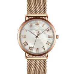 Amelia Parker Montres|Set Montre Femme 2 Bracelets Classique en Acier argenté/rose doré