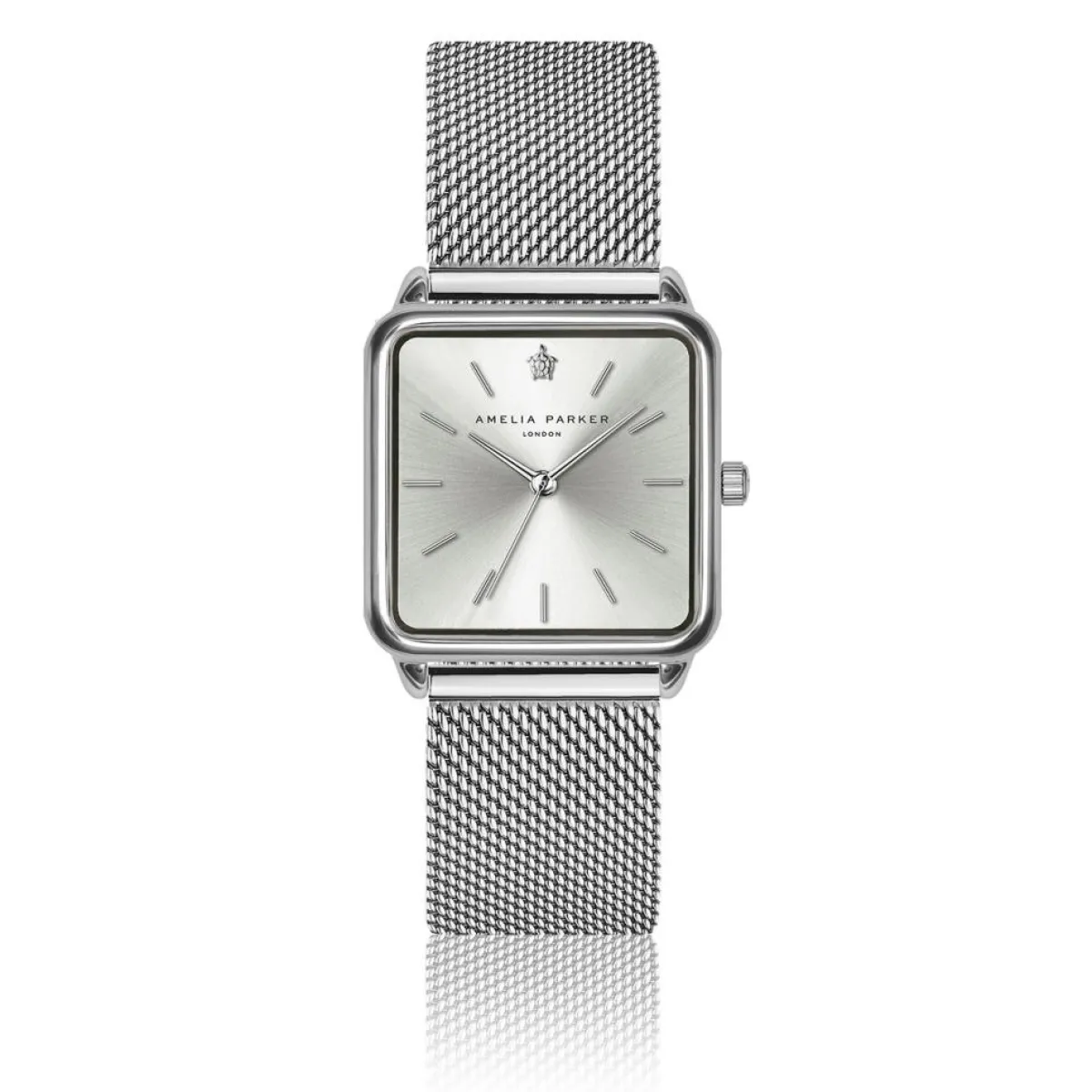 Amelia Parker Montres|Set Montre Femme 2 Bracelets Plaza en Acier & Cuir argenté/bleu foncé