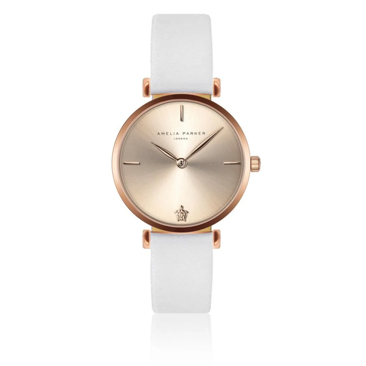 Amelia Parker Montres|Set Montre Femme 2 Bracelets Gold Shore en Acier & Cuir rose doré/blanc