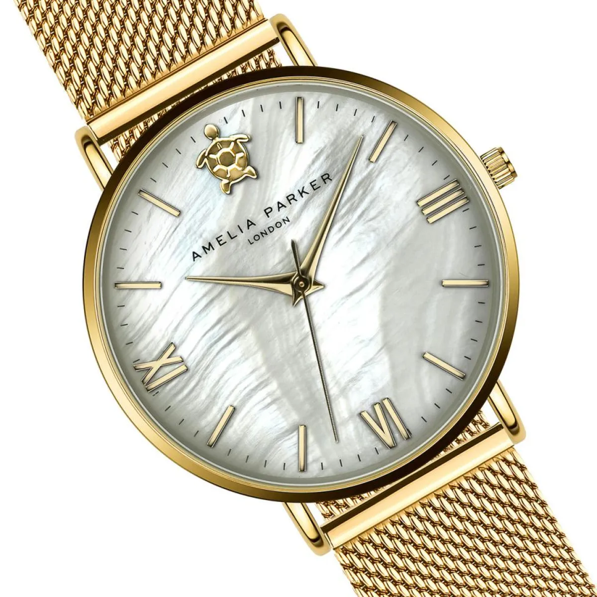 Amelia Parker Montres|Set Montre Femme & Bracelet Pearl of the Sea en Acier doré