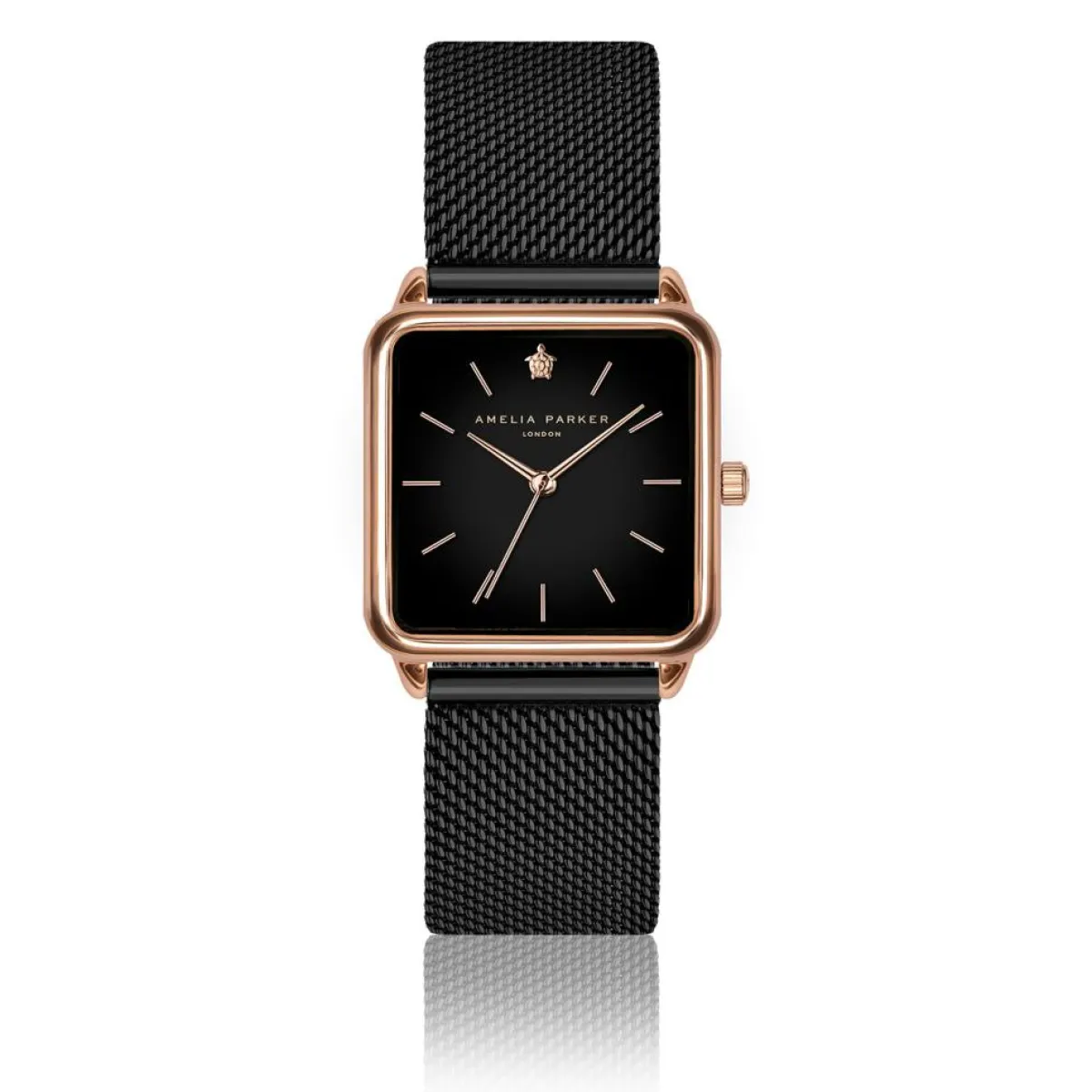 Amelia Parker Montres|Set Montre Femme 2 Bracelets Night Plaza en Acier rose doré/noir