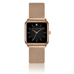 Amelia Parker Montres|Set Montre Femme 2 Bracelets Night Plaza en Acier rose doré/noir