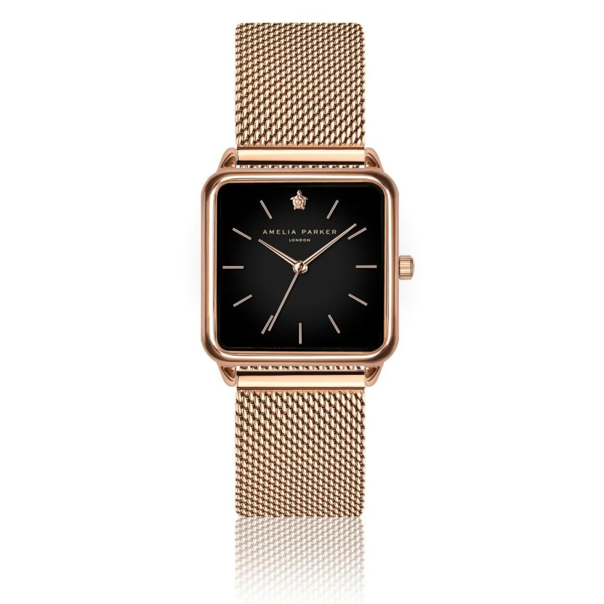 Amelia Parker Montres|Set Montre Femme 2 Bracelets Night Plaza en Acier rose doré/noir