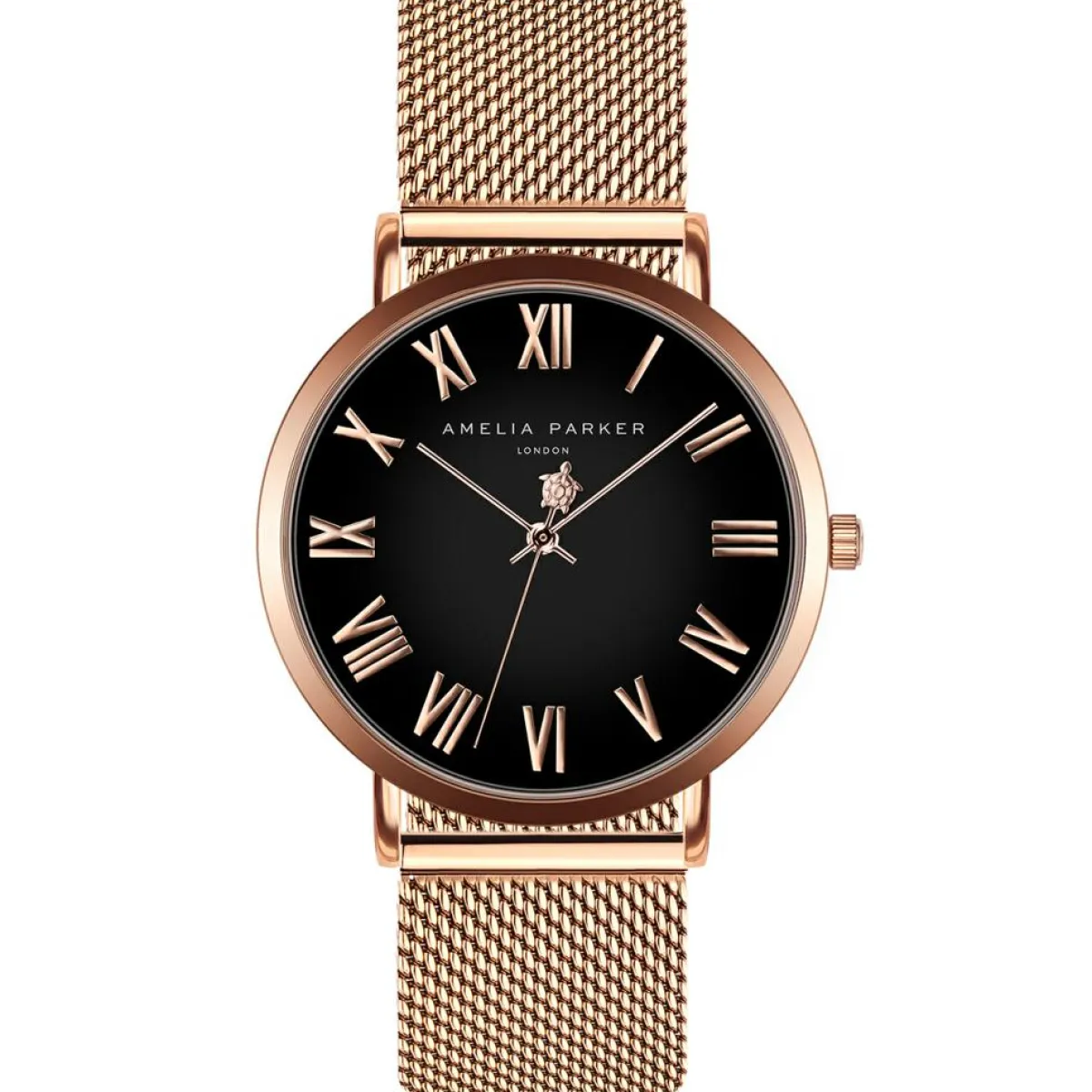 Amelia Parker Montres|Set Montre Femme 2 Bracelets Grand en Acier rose doré/noir