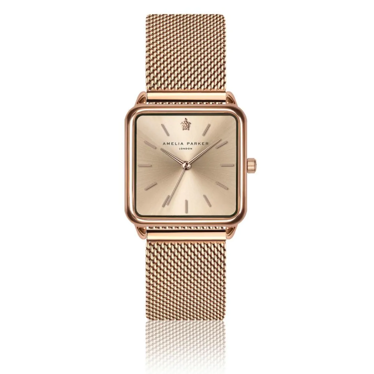 Amelia Parker Montres|Set Montre Femme 2 Bracelets Gold Plaza en Acier & Cuir rose doré/noir