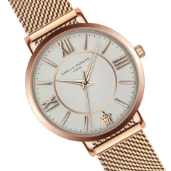 Amelia Parker Montres|Set Montre Femme & Bracelet Petite Classique en Acier rose doré