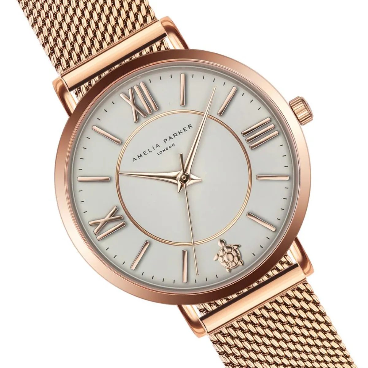 Amelia Parker Montres|Set Montre Femme & Bracelet Petite Classique en Acier rose doré