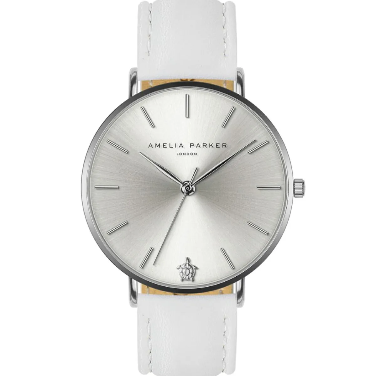Amelia Parker Montres|Set Montre Femme 2 Bracelets Capsule en Acier & Cuir argenté/blanc
