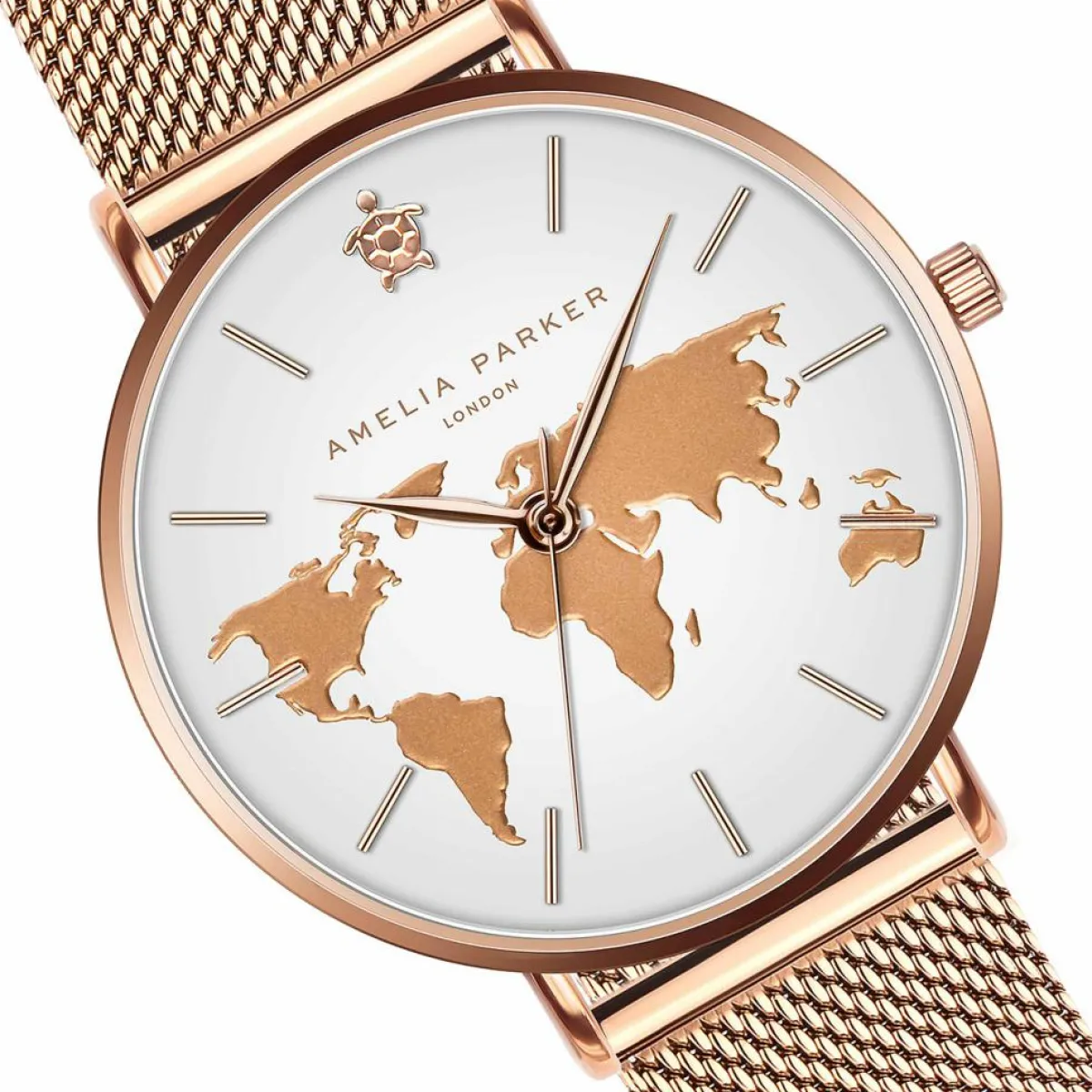 Amelia Parker Montres|Set Montre Femme & Bracelet Vacation en Acier rose doré