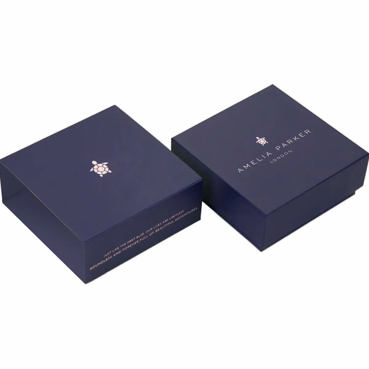 Amelia Parker Montres|Set Montre Femme & Bracelet Petite Noir en Acier rose doré